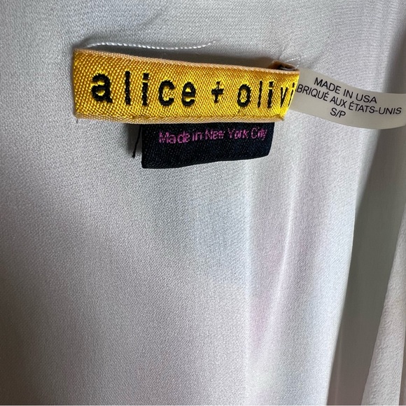 Alice + Olivia Silk Maxi Dress Watercolor Print 100% Silk Sz S - Picture 3 of 5